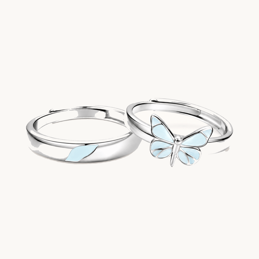 Wearbella™ - Glow-in-the-Dark Butterfly Couple Rings