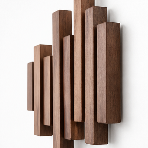 Wovenhall™ – Sculptural Wood Wall Coat Rack