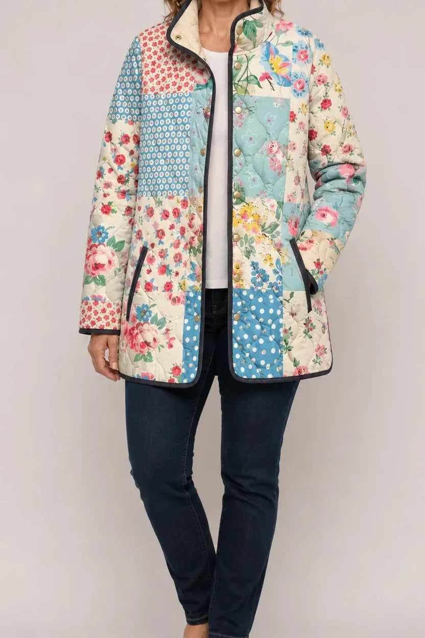 Wearbella – Floral Print Quilted Puffer Jacket